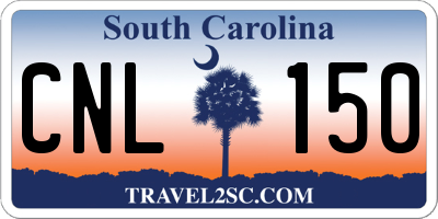 SC license plate CNL150