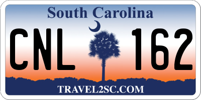 SC license plate CNL162