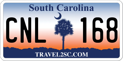 SC license plate CNL168