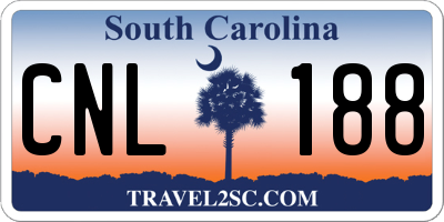 SC license plate CNL188