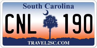 SC license plate CNL190