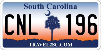 SC license plate CNL196