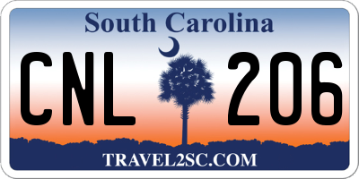 SC license plate CNL206