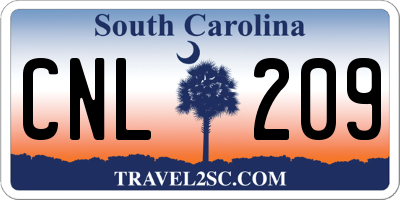 SC license plate CNL209