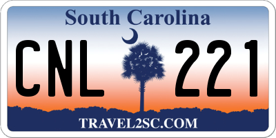 SC license plate CNL221
