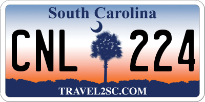 SC license plate CNL224