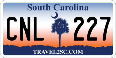 SC license plate CNL227