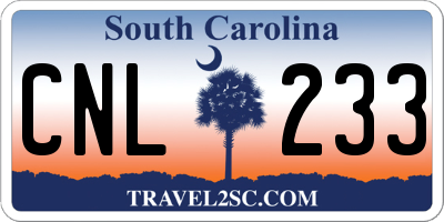 SC license plate CNL233
