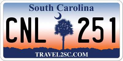 SC license plate CNL251