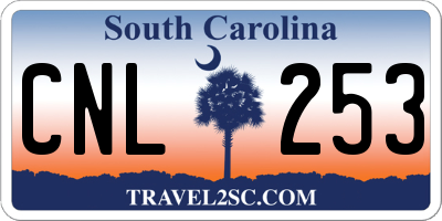 SC license plate CNL253