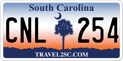 SC license plate CNL254