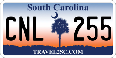 SC license plate CNL255