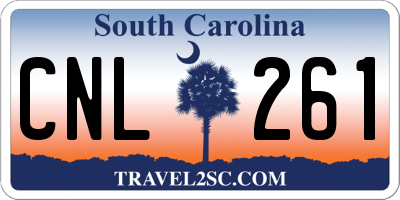 SC license plate CNL261