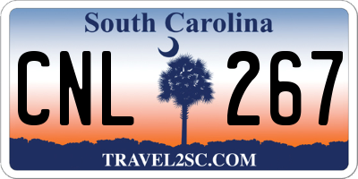 SC license plate CNL267