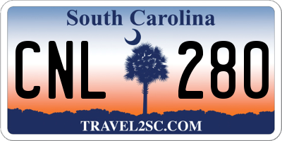 SC license plate CNL280