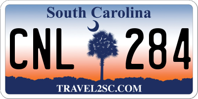 SC license plate CNL284
