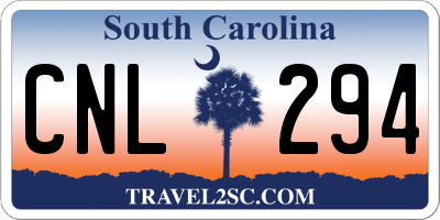 SC license plate CNL294