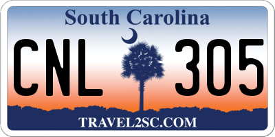 SC license plate CNL305