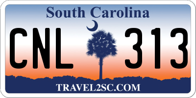 SC license plate CNL313
