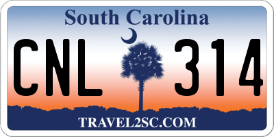 SC license plate CNL314