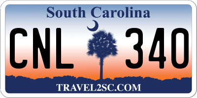 SC license plate CNL340