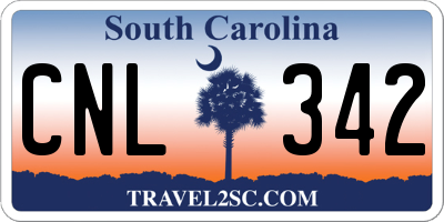 SC license plate CNL342