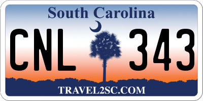 SC license plate CNL343
