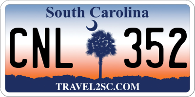 SC license plate CNL352