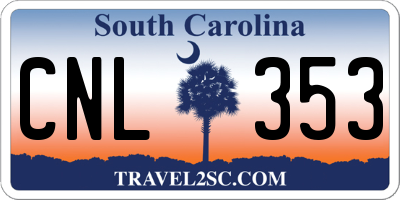 SC license plate CNL353