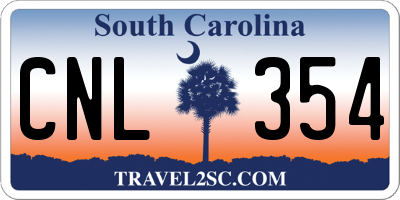 SC license plate CNL354