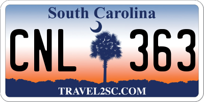 SC license plate CNL363
