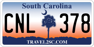 SC license plate CNL378