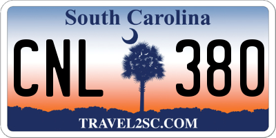 SC license plate CNL380