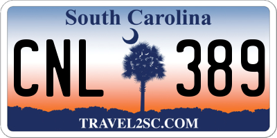 SC license plate CNL389