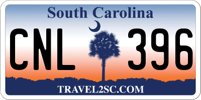 SC license plate CNL396