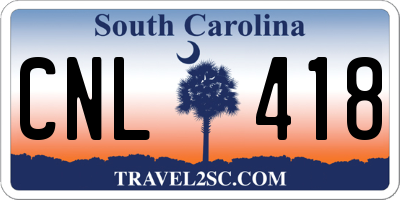 SC license plate CNL418