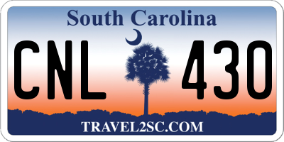 SC license plate CNL430