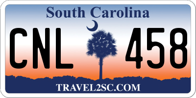 SC license plate CNL458