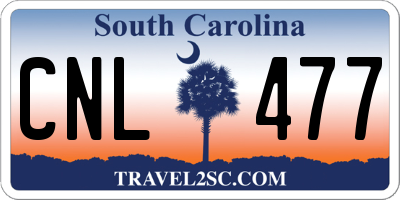 SC license plate CNL477