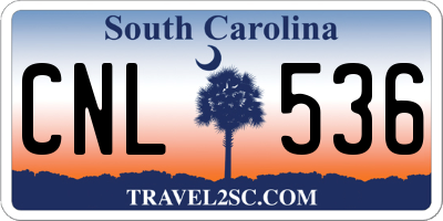 SC license plate CNL536