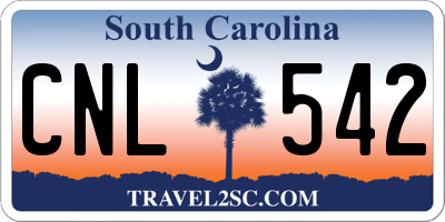 SC license plate CNL542