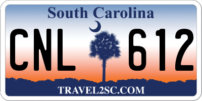 SC license plate CNL612