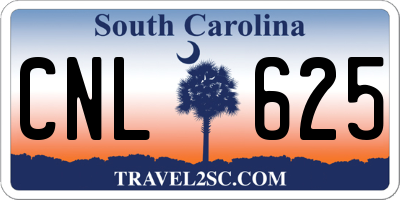 SC license plate CNL625