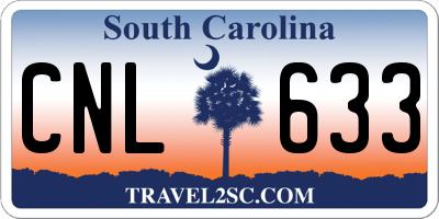 SC license plate CNL633
