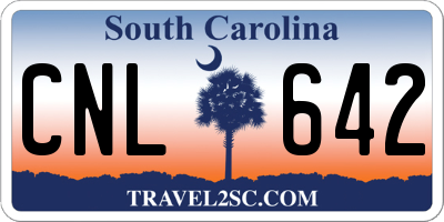 SC license plate CNL642