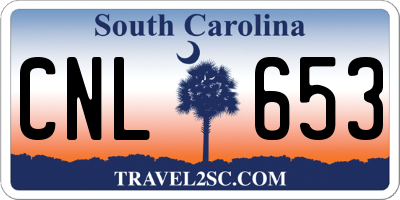 SC license plate CNL653