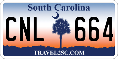 SC license plate CNL664