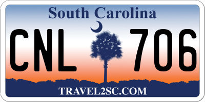 SC license plate CNL706