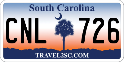SC license plate CNL726