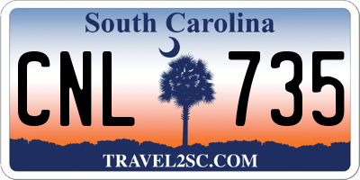 SC license plate CNL735